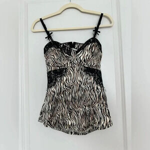 Guess Women's Black and Gold Corset Bustier Size Medium